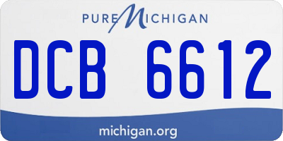 MI license plate DCB6612
