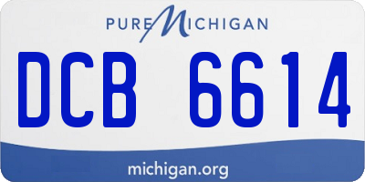 MI license plate DCB6614