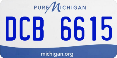 MI license plate DCB6615