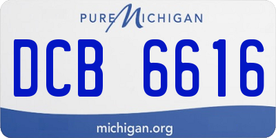 MI license plate DCB6616