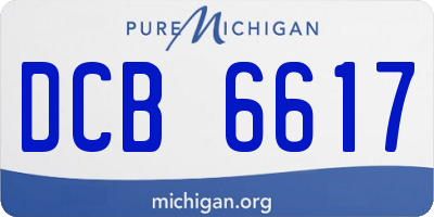 MI license plate DCB6617
