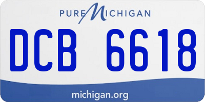 MI license plate DCB6618