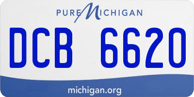 MI license plate DCB6620