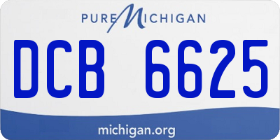 MI license plate DCB6625