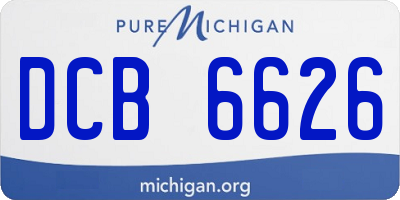 MI license plate DCB6626
