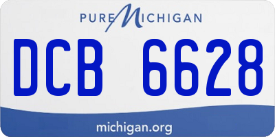 MI license plate DCB6628