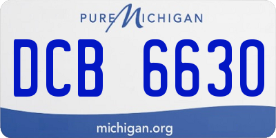 MI license plate DCB6630