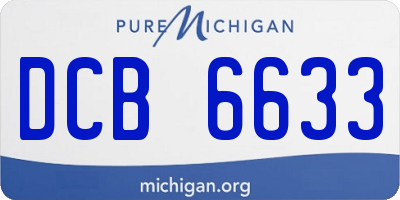 MI license plate DCB6633