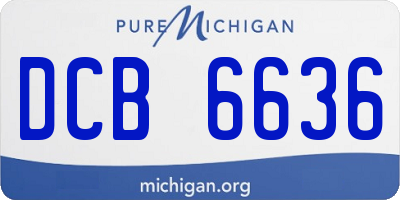 MI license plate DCB6636