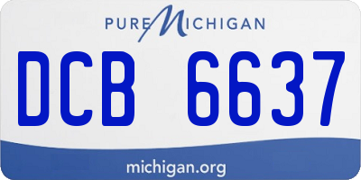 MI license plate DCB6637