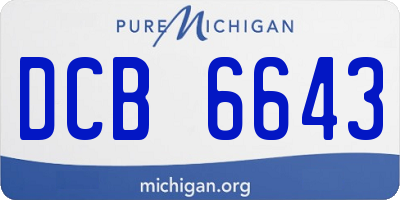 MI license plate DCB6643