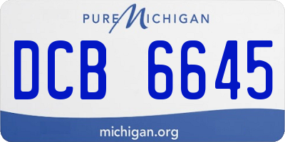 MI license plate DCB6645