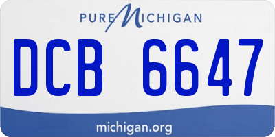 MI license plate DCB6647