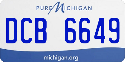 MI license plate DCB6649