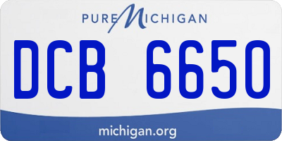 MI license plate DCB6650