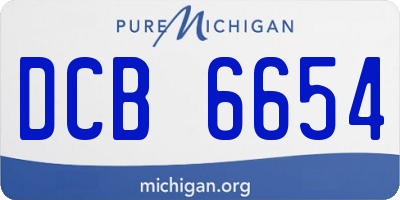MI license plate DCB6654