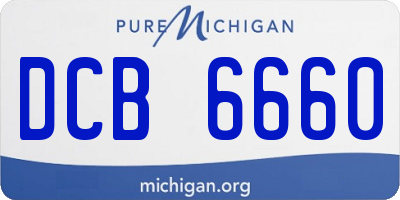 MI license plate DCB6660