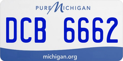 MI license plate DCB6662