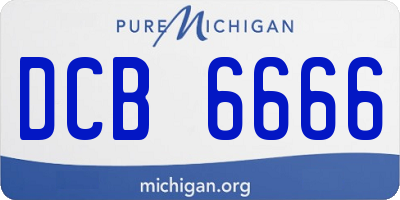 MI license plate DCB6666