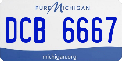 MI license plate DCB6667