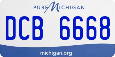 MI license plate DCB6668