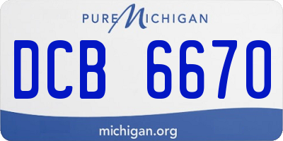 MI license plate DCB6670