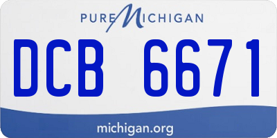 MI license plate DCB6671