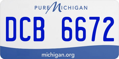 MI license plate DCB6672
