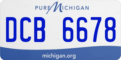 MI license plate DCB6678