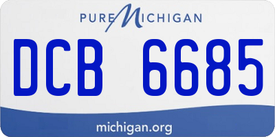 MI license plate DCB6685