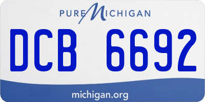 MI license plate DCB6692