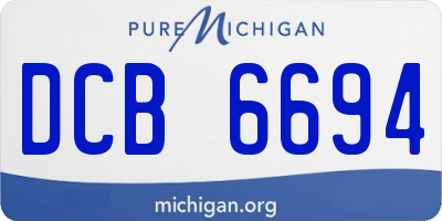 MI license plate DCB6694