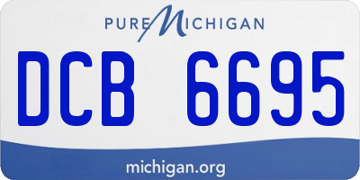 MI license plate DCB6695