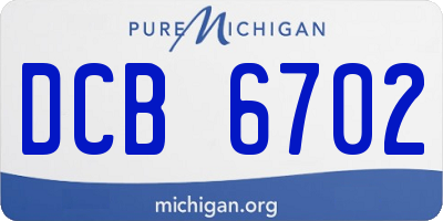 MI license plate DCB6702