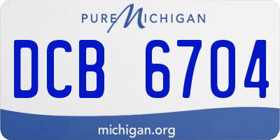 MI license plate DCB6704