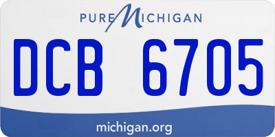 MI license plate DCB6705