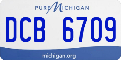 MI license plate DCB6709