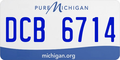MI license plate DCB6714