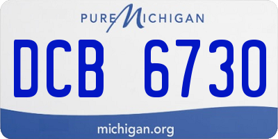 MI license plate DCB6730