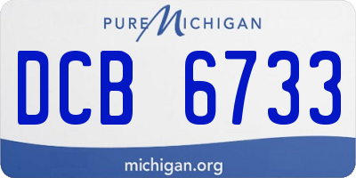 MI license plate DCB6733