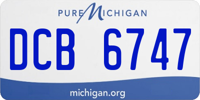 MI license plate DCB6747