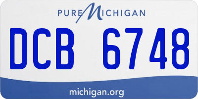 MI license plate DCB6748