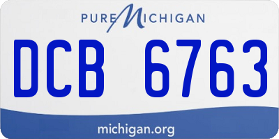 MI license plate DCB6763