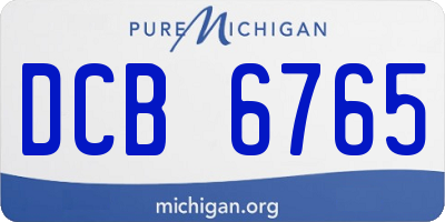 MI license plate DCB6765