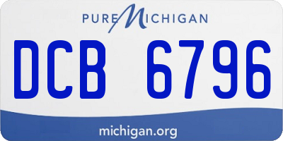 MI license plate DCB6796