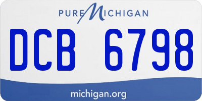 MI license plate DCB6798