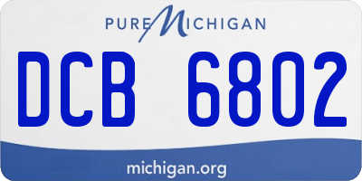 MI license plate DCB6802