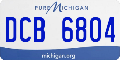 MI license plate DCB6804