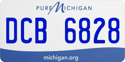 MI license plate DCB6828