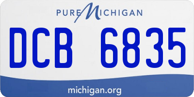 MI license plate DCB6835